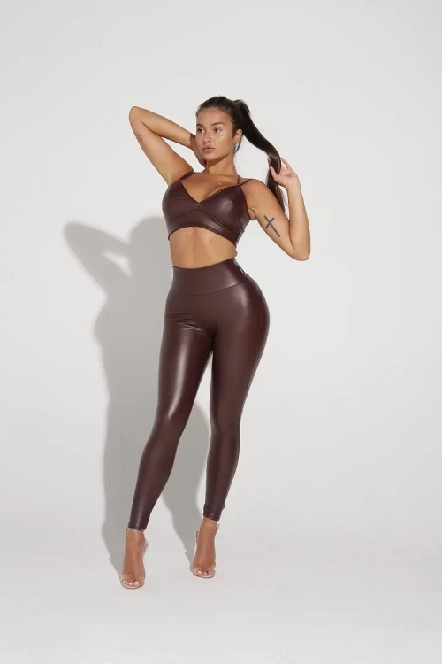 Forstrong Топ Leather Bra Коричневый фото 1
