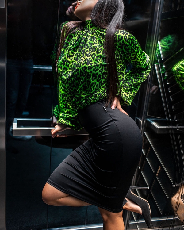 Bona Fashion: Puff shirt Leo "Green" фото 2