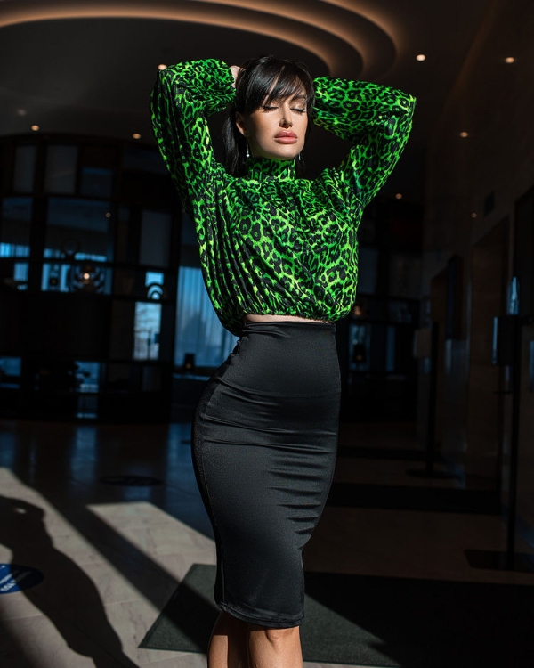 Bona Fashion: Puff shirt Leo "Green" фото 9