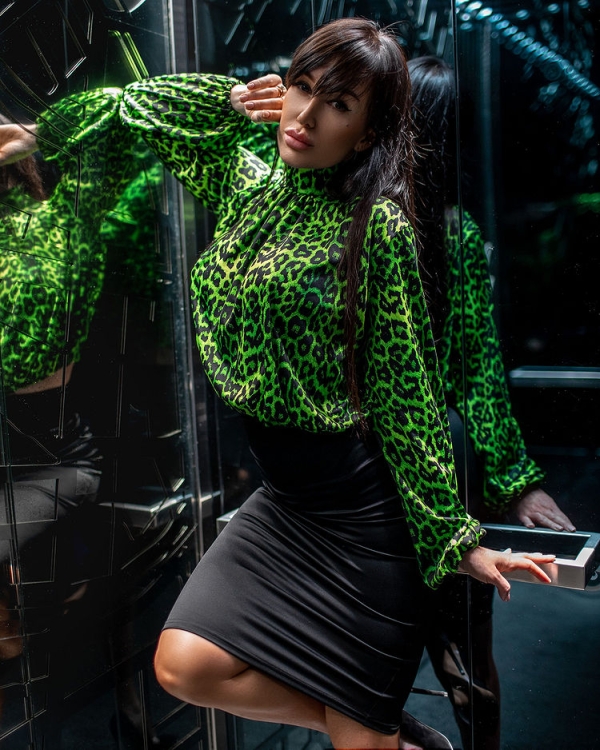 Bona Fashion: Puff shirt Leo "Green" фото 10