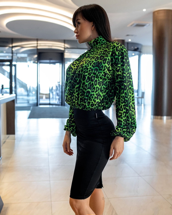 Bona Fashion: Puff shirt Leo "Green" фото 4