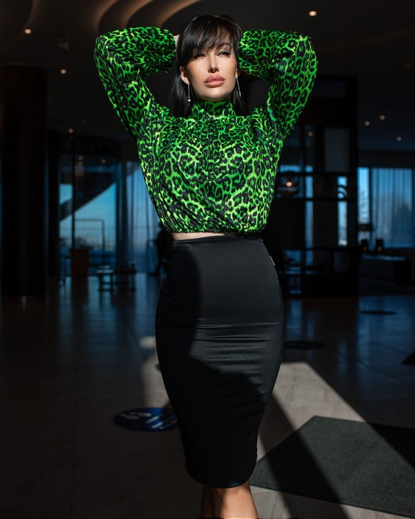 Bona Fashion: Puff shirt Leo "Green" фото 6