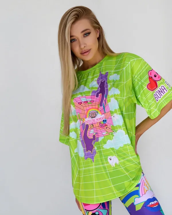 Bona Fide: OVERSIZE T- shirt JOY "Green" фото 4